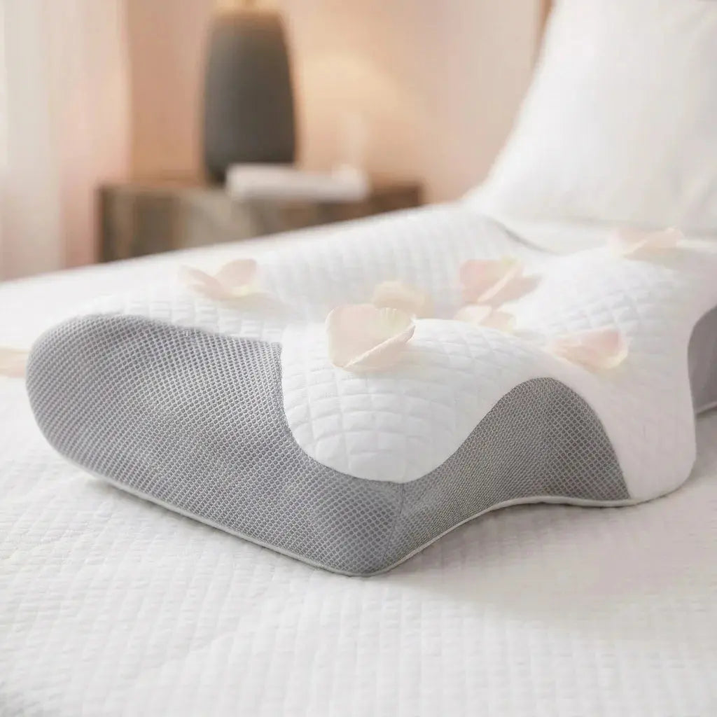 détail de la mousse à mémoire de forme pour le confort de la nuque